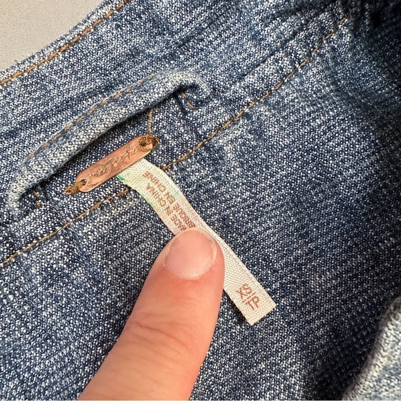 Free People Blue Cropped Jean Jacket - Picture 8 of 12